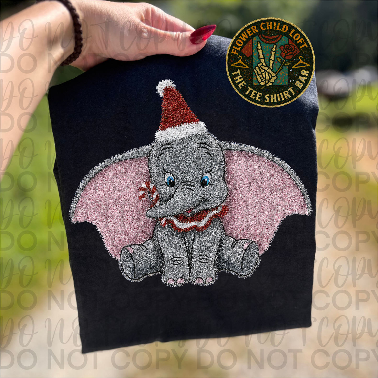 Faux Tinsel Elephant