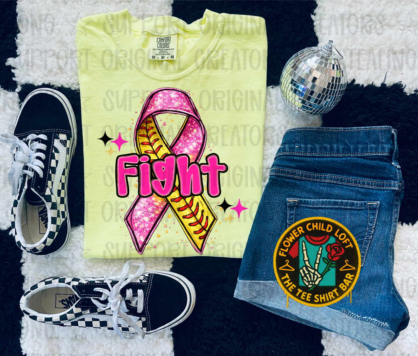 Softball Breast Cancer Ribon
