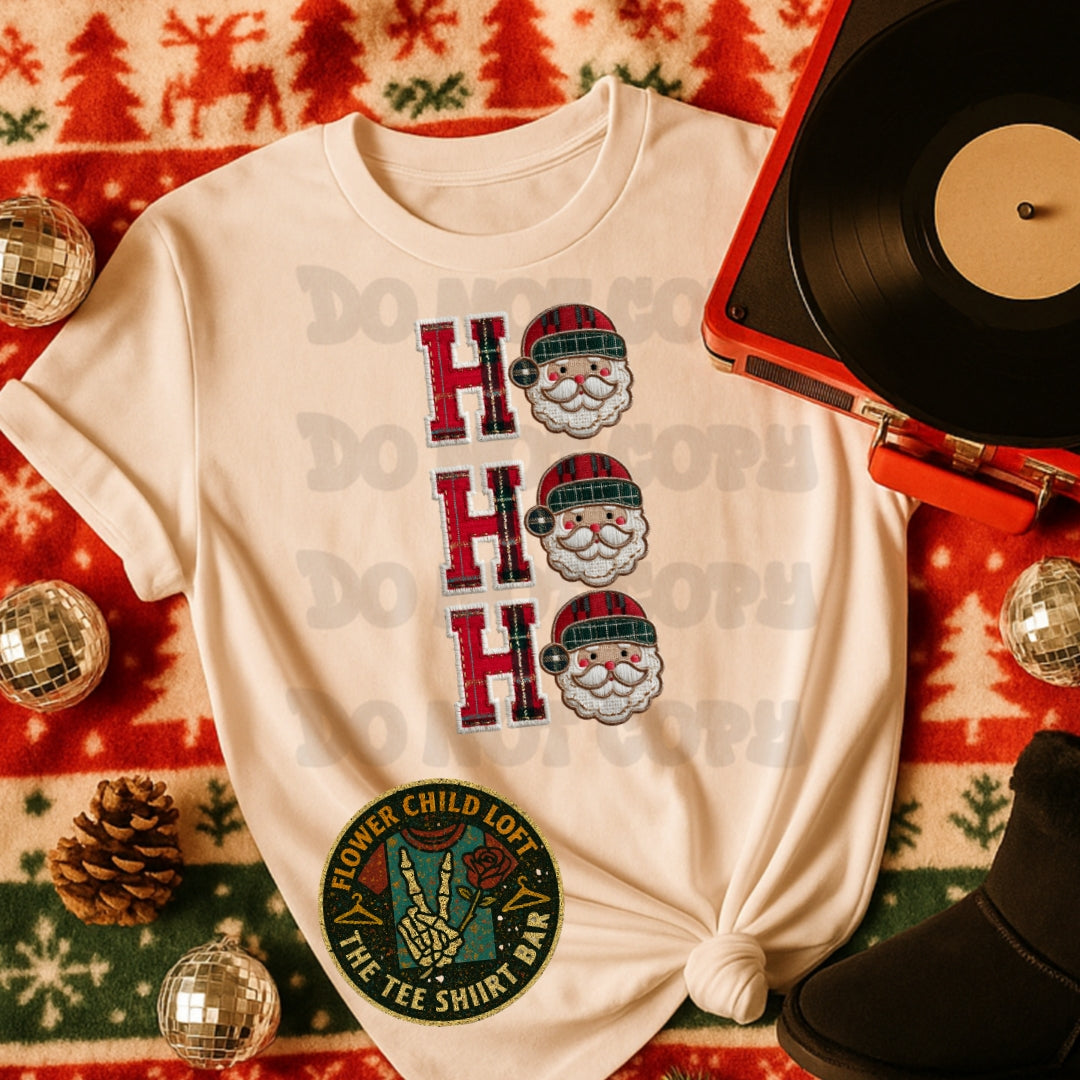 Ho Ho Ho Faux Embroidery