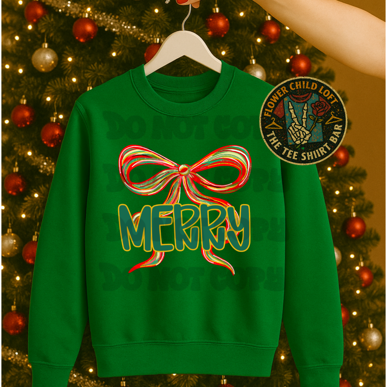 Merry Bow Oil Painting (Green)
