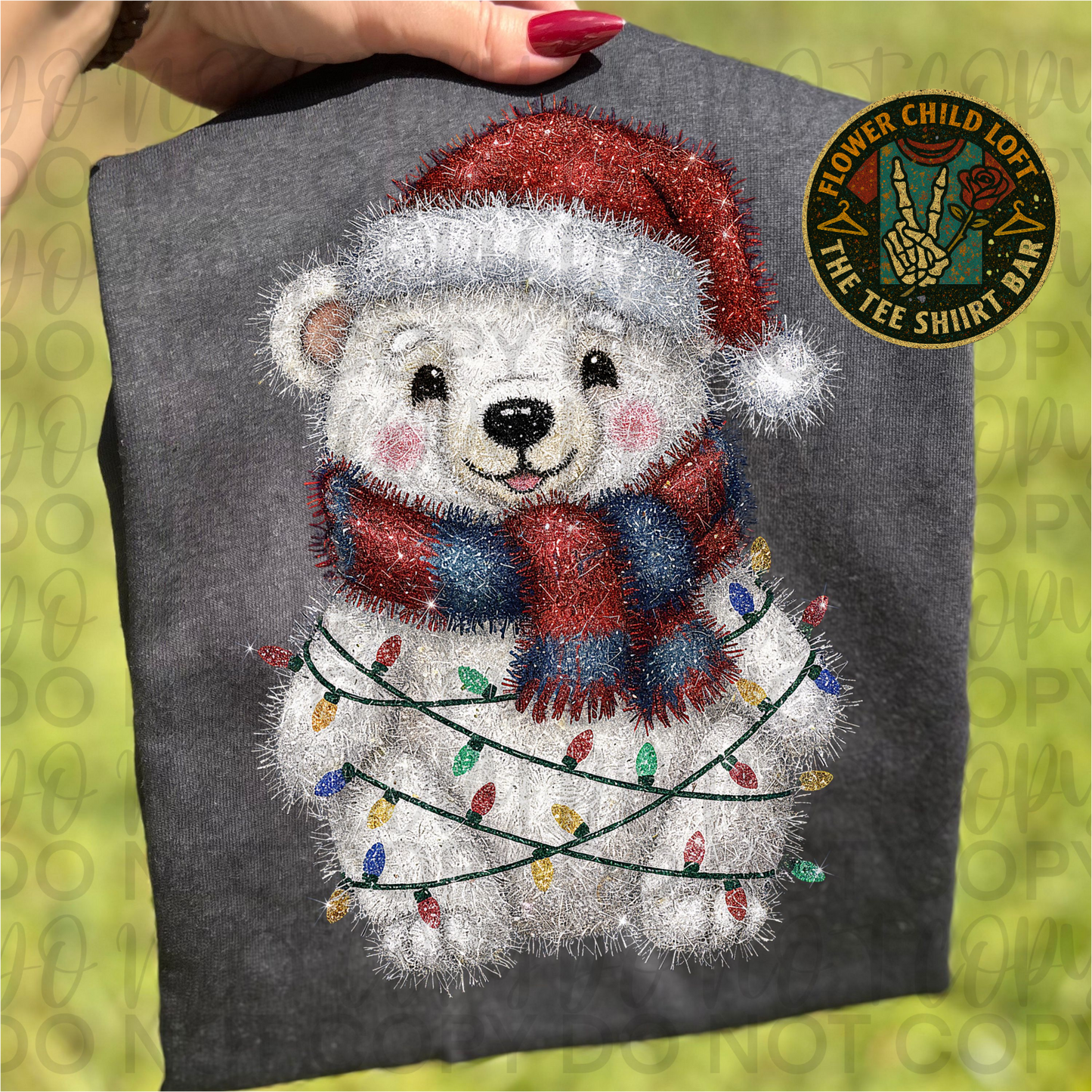 Faux Tinsel Bear