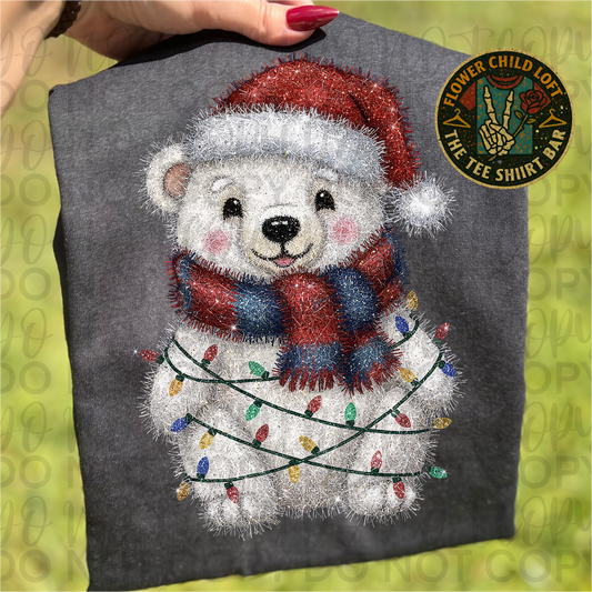 Faux Tinsel Bear