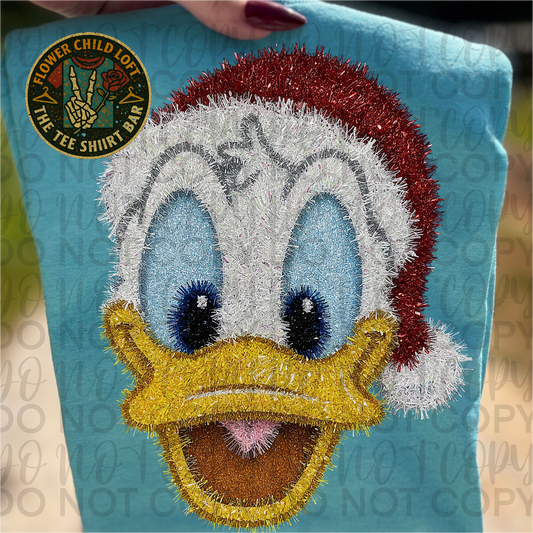 Faux Tinsel Boy Duck