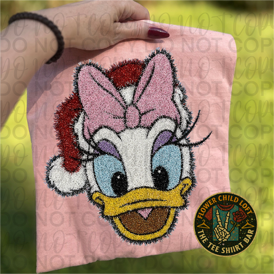 Faux Tinsel Girl Duck