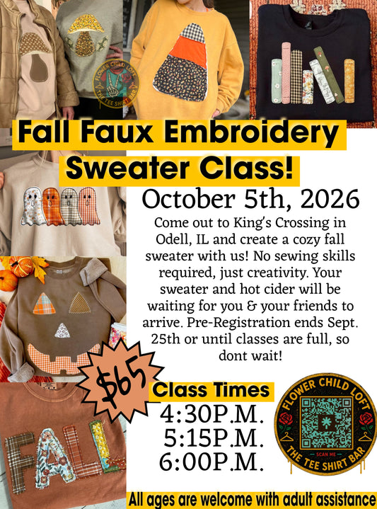 Fall Faux Embroidery Class