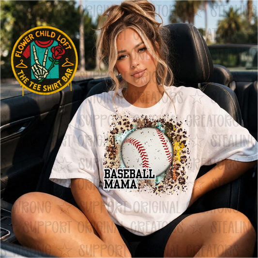 Baseball Mama Cheetah Print